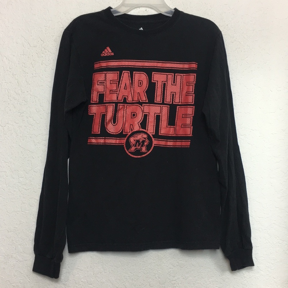 ✅Men Adidas FEAR THE TURTLE Long Sleeve Tee Shirt Size S